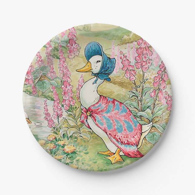 Jemima Puddle Duck by the Lake  Paper Plate (Front)