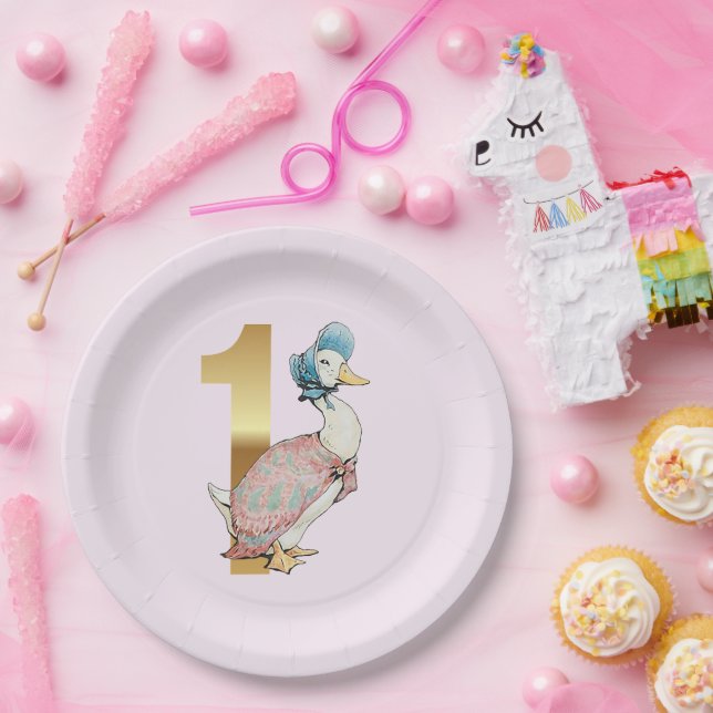 Jemima Puddle Duck First birthday Paper Plate (Party)