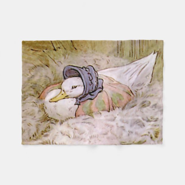 Jemima Puddle-Duck Hatching Her Eggs by Beatrix Po Fleece Blanket (Front (Horizontal))