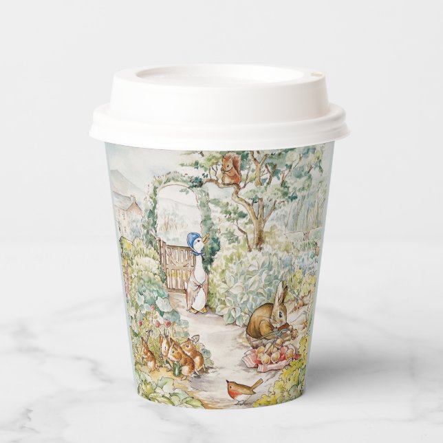 Jemima Puddle Duck in a garden Paper Cups (Front)