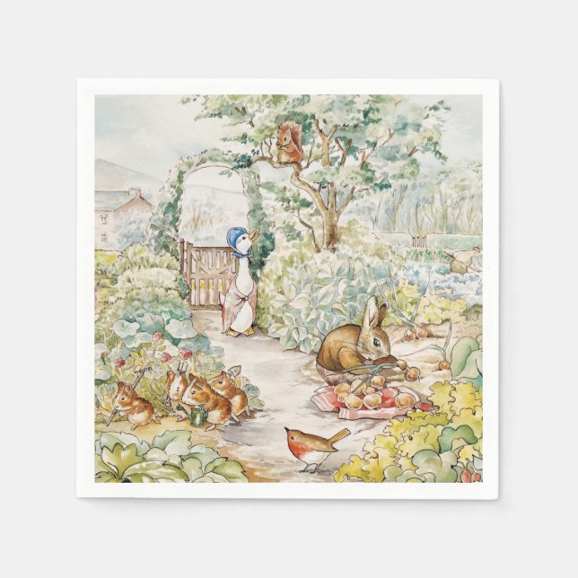 Jemima Puddle Duck in Mr Mc Gregor's Garden Napkin (Front)