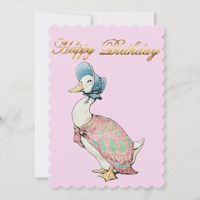 Jemima Puddle Duck Pastel Pink Background  (Front)