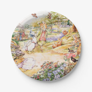 Jemima Puddle Duck taking a walk with Mr. Fox    Paper Plate