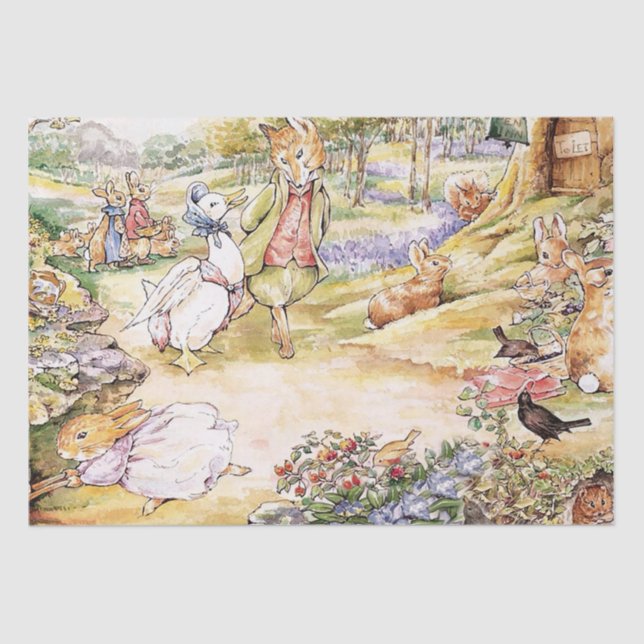 Jemima Puddle Duck taking a walk with Mr. Fox   Tissue Paper (Front)