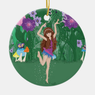 Jen the Dancing Flower Fairy Ceramic Ornament