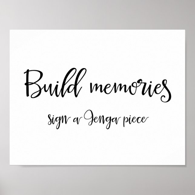 Jenga Piece Guestbook Sign | Calligraphy (Front)
