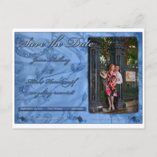 Jenna and Mitch Save the Date Announcement Postcard
