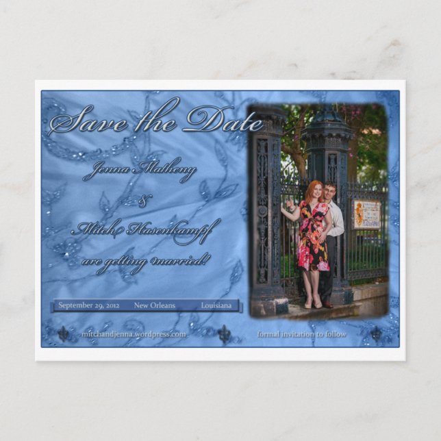 Jenna and Mitch Save the Date Announcement Postcard (Front)