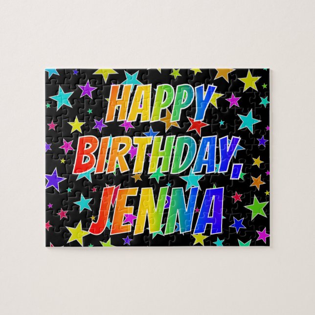 "JENNA" First Name, Fun "HAPPY BIRTHDAY" Jigsaw Puzzle (Horizontal)