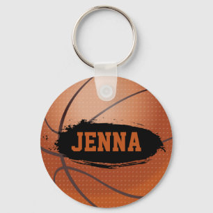 Jenna Grunge Basketball Key Chain / Key Ring