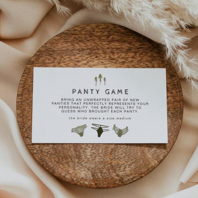JENNA Rustic Pine Bachelorette Panty Game Ticket (Creator Uploaded)