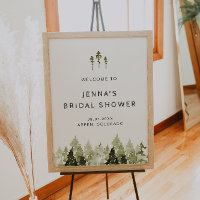 JENNA Rustic Pine Tree Bridal Shower Welcome