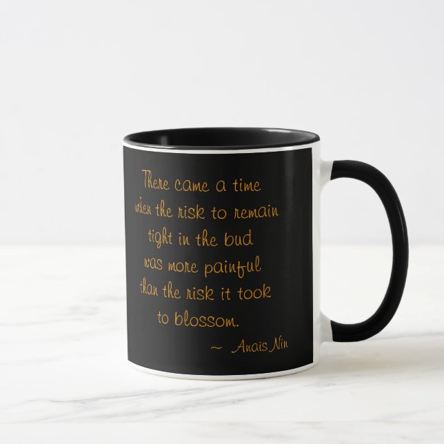 Jennie On Black w/Anais Nin quote Ceramic Mug (Right)