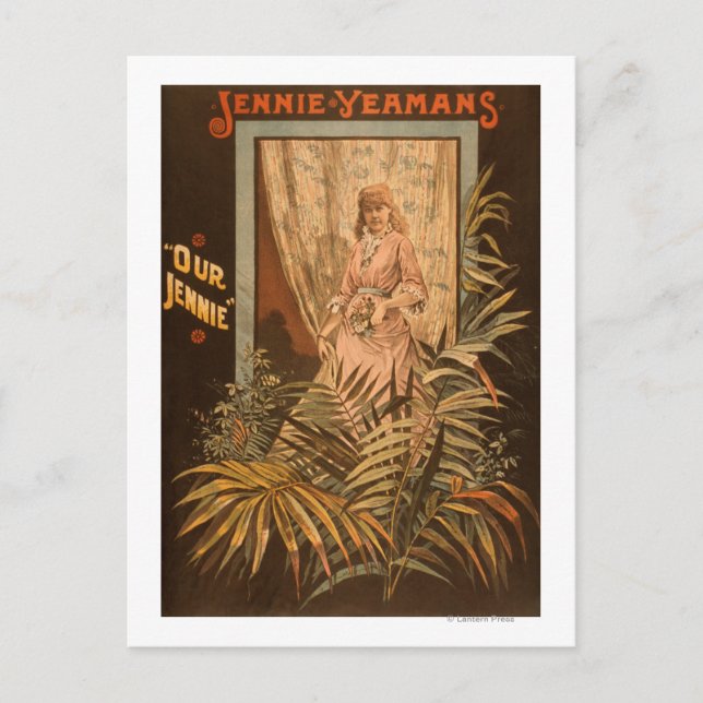 Jennie Yeamans "Our Jennie" Play Poster Postcard (Front)