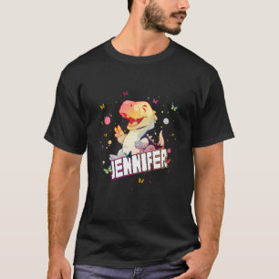 Jennifer - Adorable Girl Name With Cute Dinosaur T-Shirt