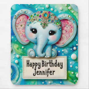 JENNIFER ~ BLUE ELEPHANT ~ Mousepad
