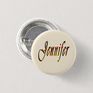 "Jennifer" Floral Jennifer Name Design, 3 Cm Round Badge