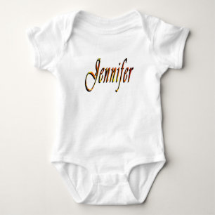 "Jennifer" Floral Jennifer Name Design, Baby Bodysuit