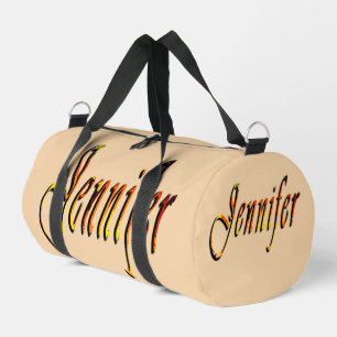 "Jennifer" Floral Jennifer Name Design, Duffle Bag