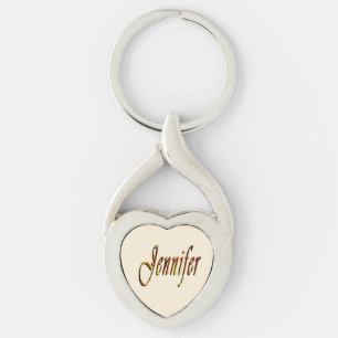"Jennifer" Floral Jennifer Name Design, Key Ring