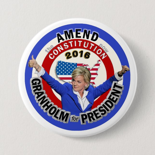 Jennifer Granholm for President 2016 7.5 Cm Round Badge (Front)