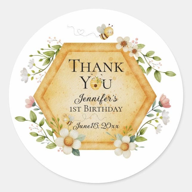 Jennifer's Sweet to Bee One Favour Label (Front)