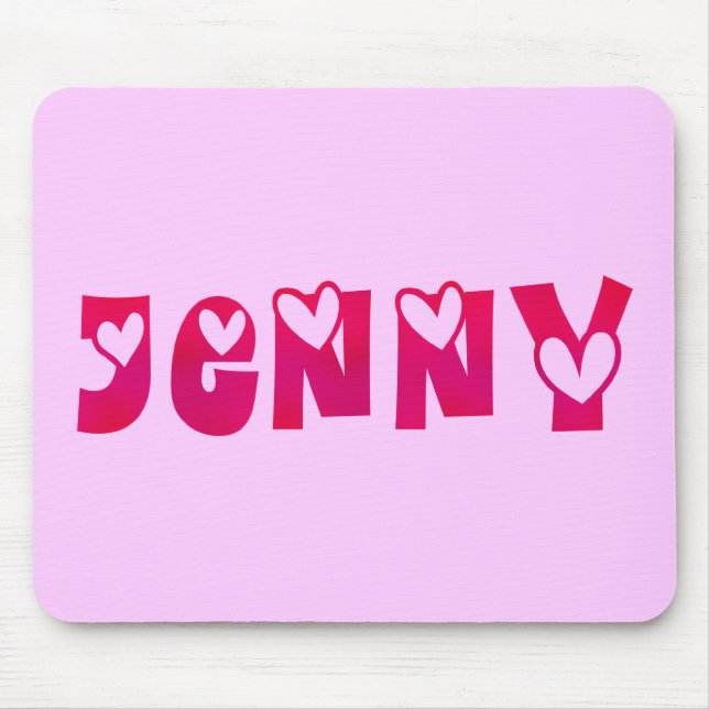 Jenny in Hearts Mouse Pad (Front)