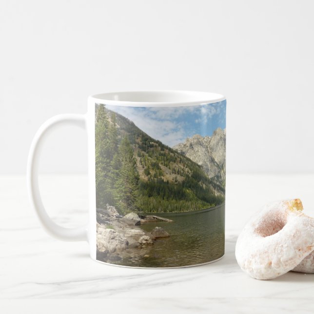 Jenny Lake at Grand Teton National Park Coffee Mug (With Donut)