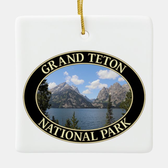 Jenny Lake at Grand Teton National Park in Wyoming Ceramic Ornament (Front)