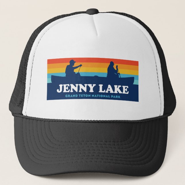 Jenny Lake Grand Teton National Park Canoe Trucker Hat (Front)
