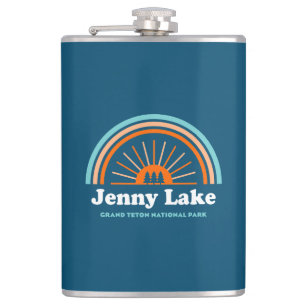 Jenny Lake Grand Teton National Park Rainbow Hip Flask