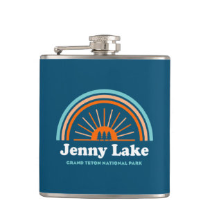 Jenny Lake Grand Teton National Park Rainbow Hip Flask