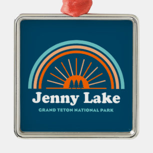 Jenny Lake Grand Teton National Park Rainbow Metal Ornament