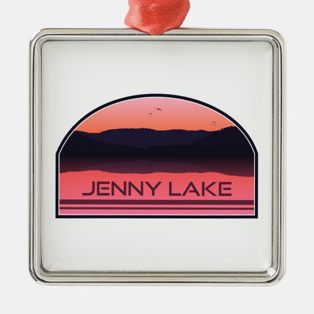Jenny Lake Grand Teton National Park Red Sunrise Metal Ornament (Front)