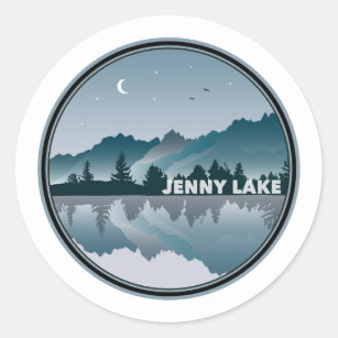Jenny Lake Grand Teton National Park Reflection Classic Round Sticker