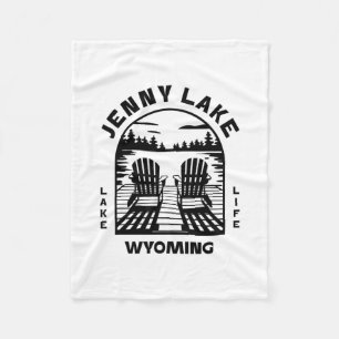 Jenny Lake Wyoming Outdoors Vintage 2 Fleece Blanket