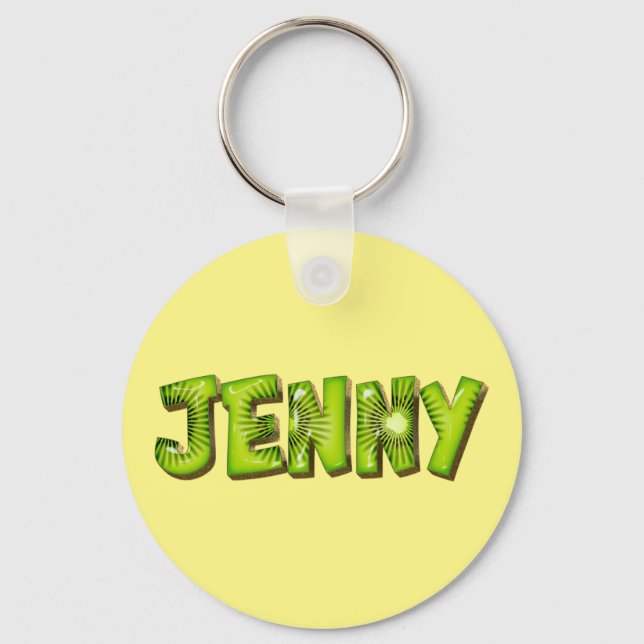 Jenny Name Kiwi Design Key Fans Ring (Front)