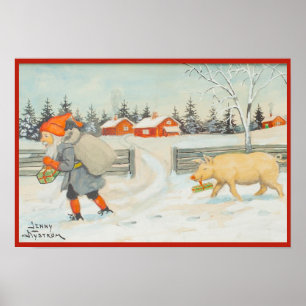 Jenny Nystrom - Christmas old Swedish illustration Poster