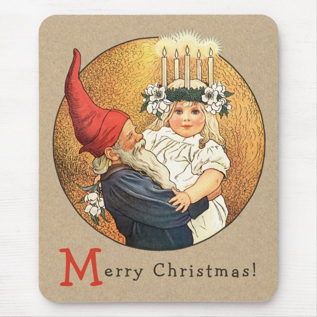 Jenny Nyström Sweet little Lucia girl Christmas Mouse Pad (Front)