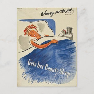 Jenny on the Job Gets Her Beauty Sleep Vintage Postcard