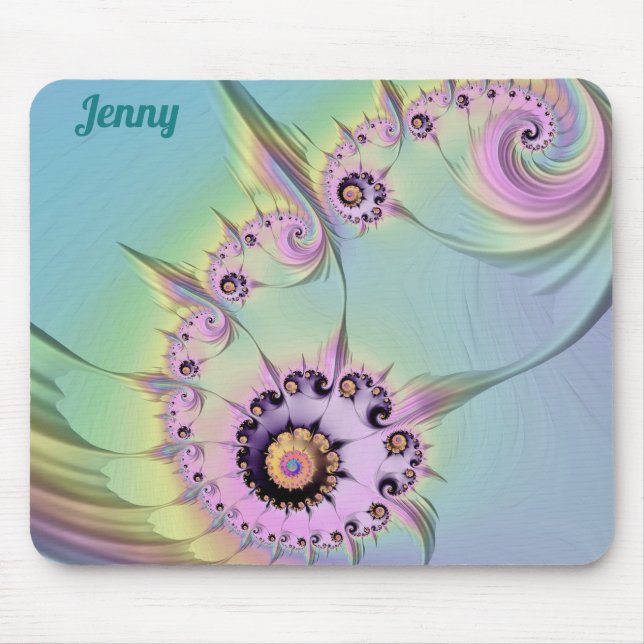 ~JENNY~ Personalised 3D Pastel Fractal Design ~ Mouse Pad (Front)