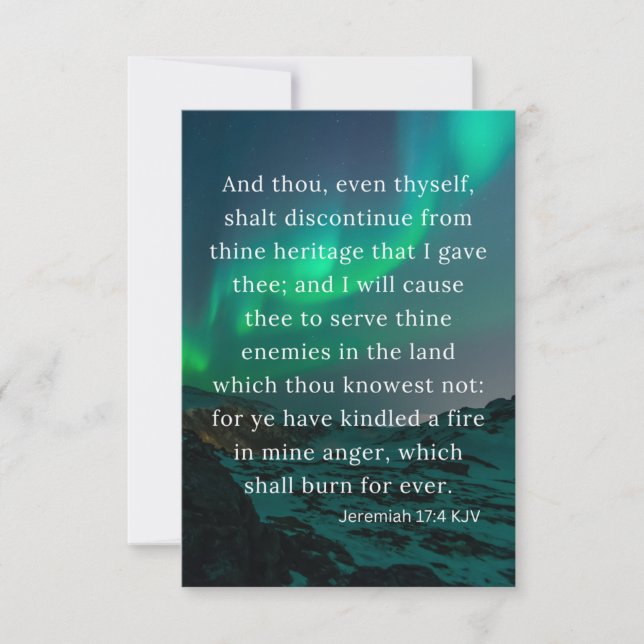 Jeremiah 17:4 KJV Bible Scripture Pic Greeting Card (Front)