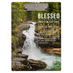 Jeremiah 17:7-8 Christian Bible Scripture Nature Clipboard