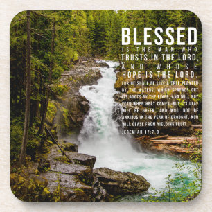 Jeremiah 17:7-8 Christian Bible Scripture Nature Coaster