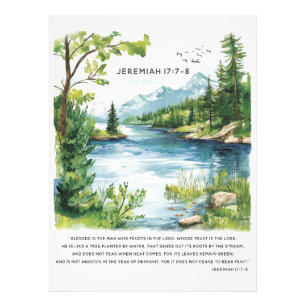 Jeremiah 17:7-8 poster with tree illustration