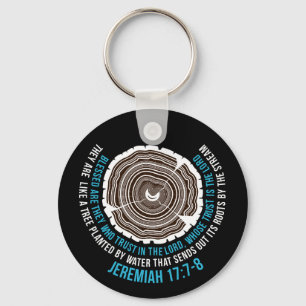Jeremiah 17:7-8 Tree Rings Key Ring