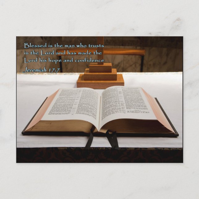 Jeremiah 17:7 Bible Postcard (Front)