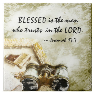 Jeremiah 17:7 Blessed the Man who Trusts the Lord Ceramic Tile