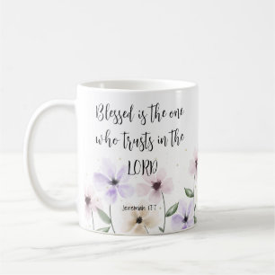 Jeremiah 17:7 Trust in the Lord Scripture Floral Coffee Mug