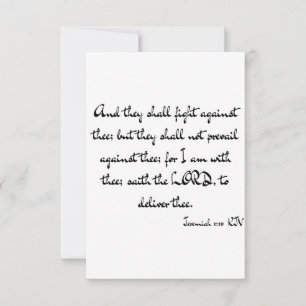Jeremiah 1:19 KJV Bible Verse Flat Greeting Card